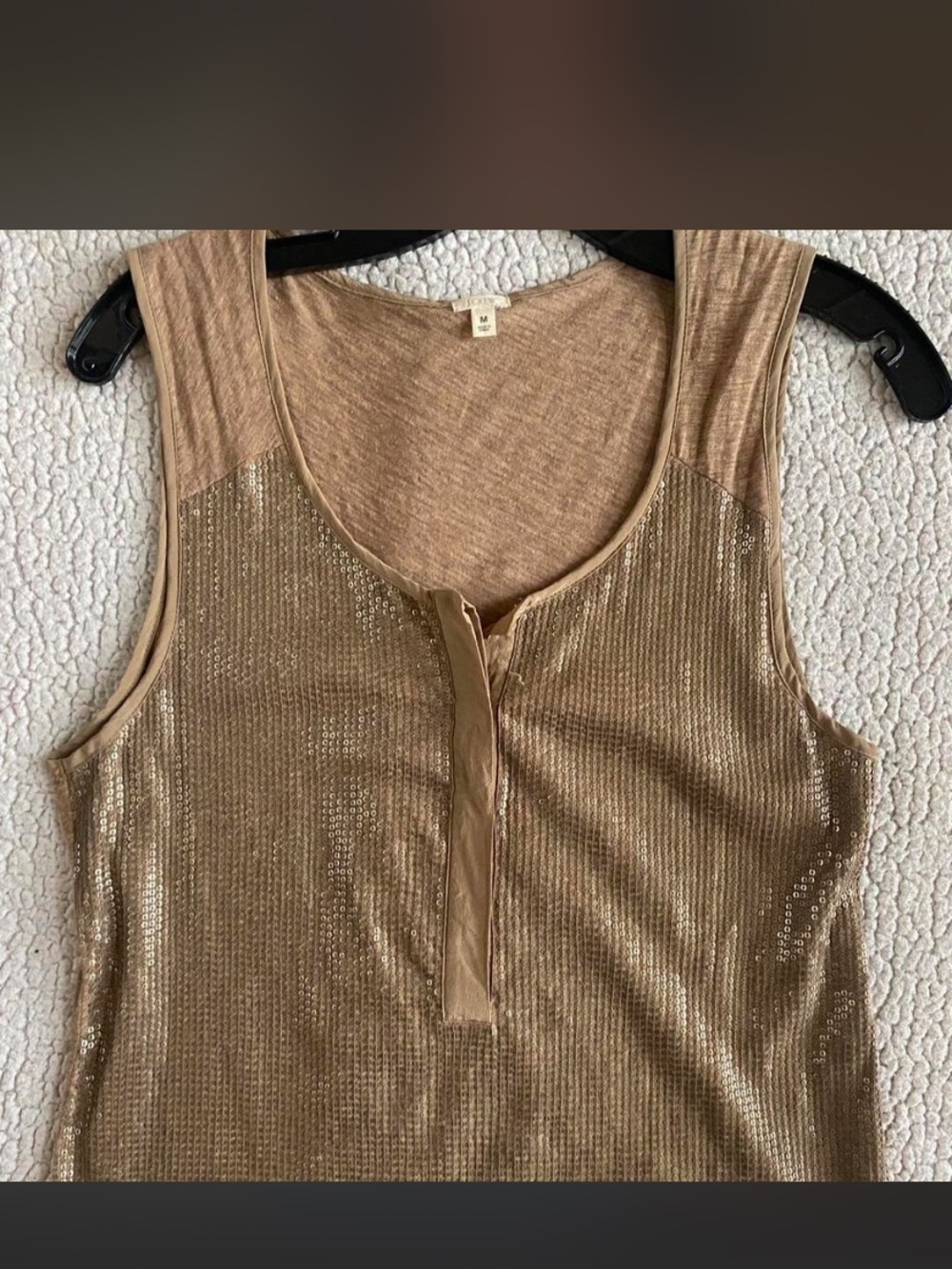 J. Crew Metallic Gold Tank Top - Picture 2 of 6